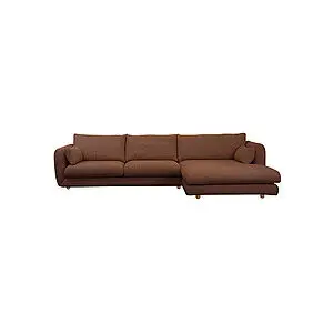 Cane-Line - Bloom 2-pers sofa m/chaiselong venstre & teakben Desert red, Emmi