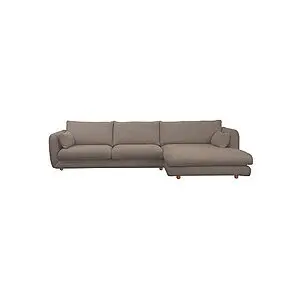 Cane-Line - Bloom 2-pers sofa m/chaiselong venstre & teakben Brown, Prosecco