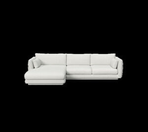 Cane-Line - Bloom 2-pers sofa m/chaiselong højre & plint Light grey, Cane-line Ambience