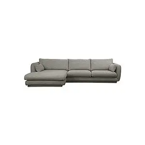 Cane-Line - Bloom 2-pers sofa m/chaiselong højre & plint Light grey, Essence