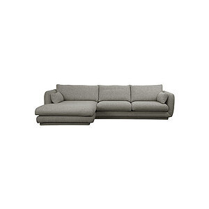 Cane-Line - Bloom 2-pers sofa m/chaiselong højre & plint Light grey, Essence