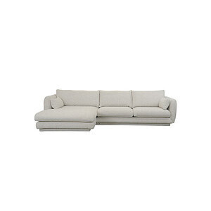 Cane-Line - Bloom 2-pers sofa m/chaiselong højre & plint Sand, Cane-line Flair/Kimi