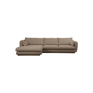Cane-Line - Bloom 2-pers sofa m/chaiselong højre & plint Taupe, Flair/Kimi