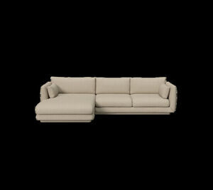 Cane-Line - Bloom 2-pers sofa m/chaiselong højre & plint Brown, Cane-line Lola
