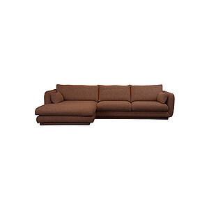 Cane-Line - Bloom 2-pers sofa m/chaiselong højre & plint Desert red, Emmi