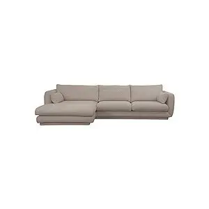 Cane-Line - Bloom 2-pers sofa m/chaiselong højre & plint Light brown, Prosecco