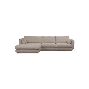 Cane-Line - Bloom 2-pers sofa m/chaiselong højre & plint Light brown, Prosecco
