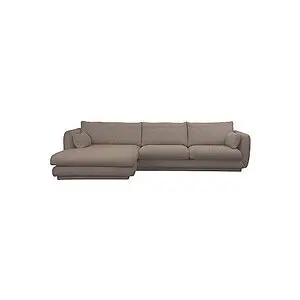 Cane-Line - Bloom 2-pers sofa m/chaiselong højre & plint Brown, Prosecco