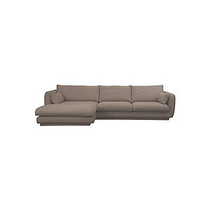 Cane-Line - Bloom 2-pers sofa m/chaiselong højre & plint Brown, Prosecco