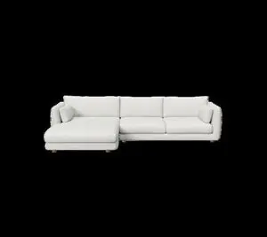 Cane-Line - Bloom 2-pers sofa m/chaiselong højre & teak ben Light grey, Cane-line Ambience