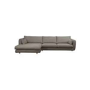 Cane-Line - Bloom 2-pers sofa m/chaiselong højre & teakben Light brown, Essence