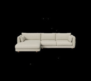 Cane-Line - Bloom 2-pers sofa m/chaiselong højre & teak ben Light brown, Cane-line Scent