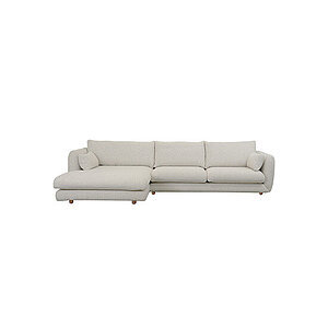 Cane-Line - Bloom 2-pers sofa m/chaiselong højre & teak ben Sand, Cane-line Flair/Kimi