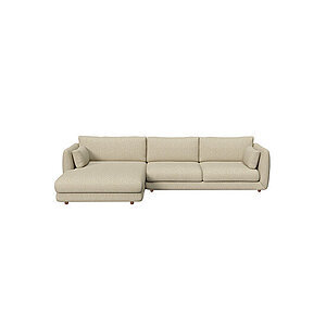 Cane-Line - Bloom 2-pers sofa m/chaiselong højre & teak ben Light brown, Cane-line Lola
