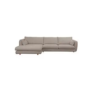 Cane-Line - Bloom 2-pers sofa m/chaiselong højre & teakben Light brown, Prosecco