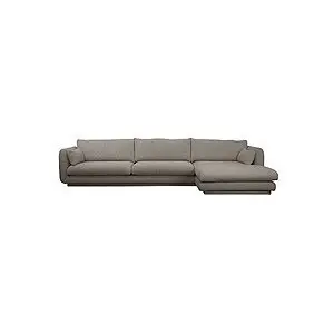Cane-Line - Bloom 3-pers sofa m/chaiselong venstre & plint Light brown, Essence
