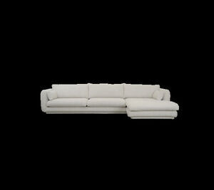 Cane-Line - Bloom 3-pers sofa m/chaiselong venstre & plint Sand, Cane-line Flair/Kimi
