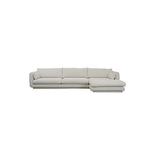 Cane-Line - Bloom 3-pers sofa m/chaiselong venstre & plint Sand, Cane-line Flair/Kimi