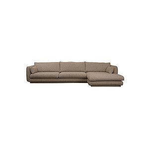 Cane-Line - Bloom 3-pers sofa m/chaiselong venstre & plint Taupe, Flair/Kimi