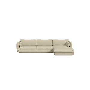 Cane-Line - Bloom 3-pers sofa m/chaiselong venstre & plint Light brown, Cane-line Lola