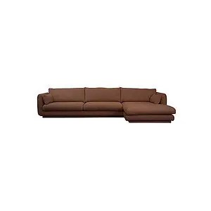 Cane-Line - Bloom 3-pers sofa m/chaiselong venstre & plint Desert red, Emmi