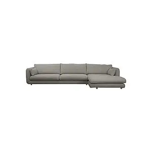Cane-Line - Bloom 3-pers sofa m/chaiselong venstre & teakben Grey, Essence