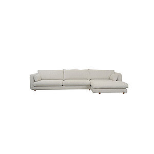 Cane-Line - Bloom 3-pers sofa m/chaiselong venstre & teak ben Sand, Cane-line Flair/Kimi
