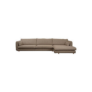 Cane-Line - Bloom 3-pers sofa m/chaiselong venstre & teakben Taupe, Flair/Kimi