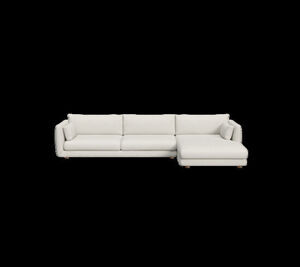 Cane-Line - Bloom 3-pers sofa m/chaiselong venstre & teak ben Sand, Cane-line Lola