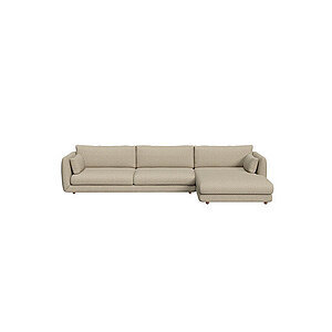 Cane-Line - Bloom 3-pers sofa m/chaiselong venstre & teak ben Brown, Cane-line Lola
