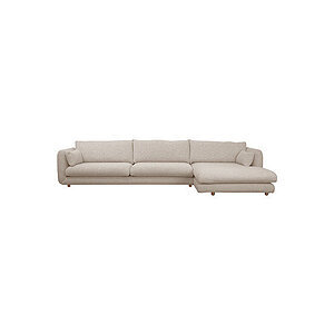 Cane-Line - Bloom 3-pers sofa m/chaiselong venstre & teakben Sand, Emmi