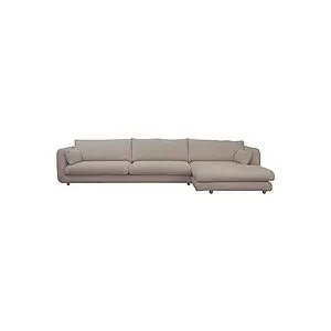 Cane-Line - Bloom 3-pers sofa m/chaiselong venstre & teakben Light brown, Prosecco