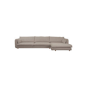 Cane-Line - Bloom 3-pers sofa m/chaiselong venstre & teakben Light brown, Prosecco
