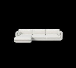 Cane-Line - Bloom 3-pers sofa m/chaiselong højre & plint Light grey, Cane-line Ambience