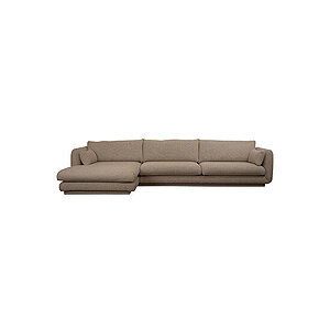 Cane-Line - Bloom 3-pers sofa m/chaiselong højre & plint Taupe, Flair/Kimi