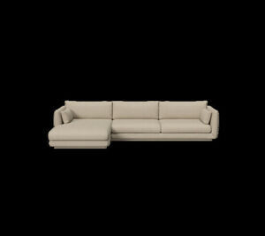 Cane-Line - Bloom 3-pers sofa m/chaiselong højre & plint Brown, Cane-line Lola