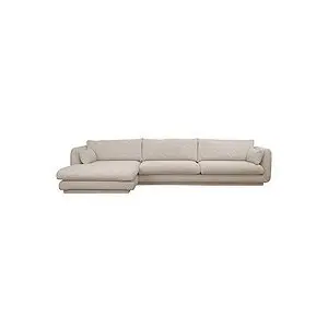 Cane-Line - Bloom 3-pers sofa m/chaiselong højre & plint Sand, Emmi