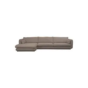 Cane-Line - Bloom 3-pers sofa m/chaiselong højre & plint Brown, Prosecco