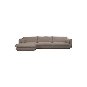Cane-Line - Bloom 3-pers sofa m/chaiselong højre & plint Brown, Prosecco
