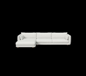 Cane-Line - Bloom 3-pers sofa m/chaiselong højre & teak ben Light grey, Cane-line Ambience