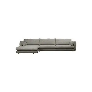 Cane-Line - Bloom 3-pers sofa m/chaiselong højre & teakben Light grey, Essence