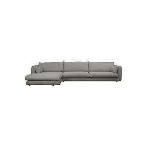 Cane-Line - Bloom 3-pers sofa m/chaiselong højre & teakben Grey, Essence