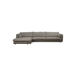 Cane-Line - Bloom 3-pers sofa m/chaiselong højre & teakben Light brown, Essence
