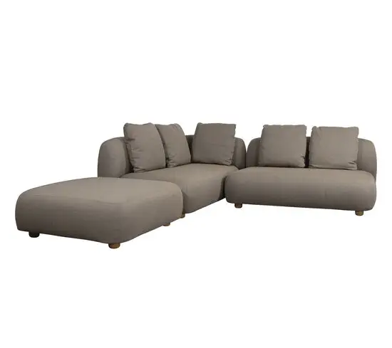 Cane-Line - Capture hjørnesofa m/chaiselong Taupe Cane-line AirTouch hynder Taupe Cane-line AirTouch