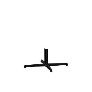 Sort metalstel med trebenet design og central montering til topplade.