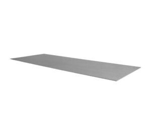 Rektangulær bordplade med glat, mørk overflade, basalt keramik.