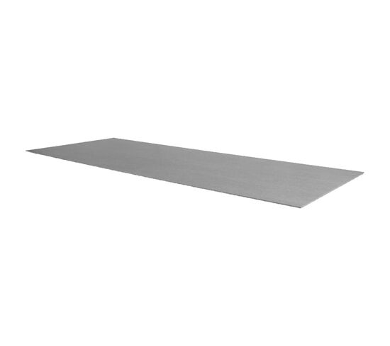 Rektangulær bordplade med glat, mørk overflade, basalt keramik.