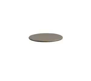 Rund bordplade i taupe, semi-glossy finish. Designet til udendørs brug.