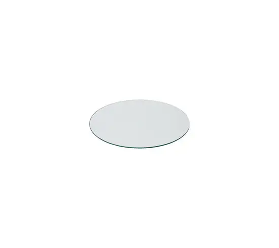 Rund, klar glasbordplade med glat, blank overflade, diameter 60 cm, tykkelse 6 mm.