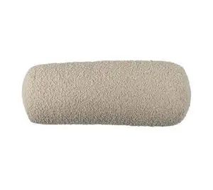 Lysebrun cylindrisk pyntepude med tekstureret overflade, diameter 20x50 cm, mix dunfyld.